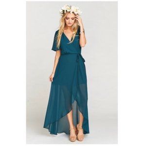 Show Me Your MuMu Teal Maxi Dress